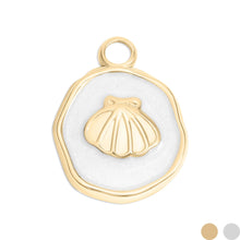 Load image into Gallery viewer, WJW - 18K Gold PVD Sea Shell White Epoxy Charm