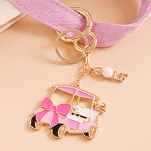 Load image into Gallery viewer, Sensibling Corp. - Enamel Bow Golf Cart Keychain Bag Charm