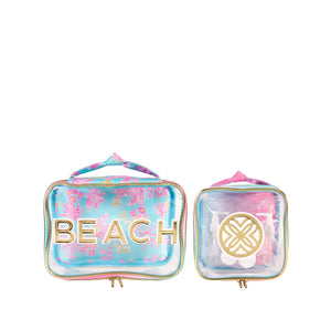 Lilly Pulitzer - Beach Accessories Pouch Set, Royal Coral