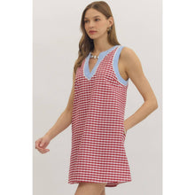 Load image into Gallery viewer, Gingham print sleeveless mini dress