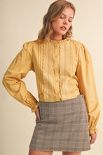 Load image into Gallery viewer, Pin Tuck Lake Trim Blouse - Honey Gold