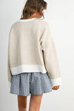 Load image into Gallery viewer, BUTTERMELON - Cozy Contrast Trim Sweater-BMW8575