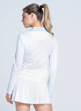 Load image into Gallery viewer, Lucky In Love - Women&#39;s 1/4 Zip Retro Revival Long Sleeve - WHITE