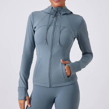 Load image into Gallery viewer, Sodalemon - Women Full Zipper Drawstring Hat Side Pocket Sport Jacket