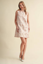 Load image into Gallery viewer, Metallic Floral Shift Dress