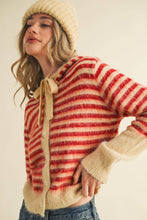 Load image into Gallery viewer, &amp;MERCI - STRIPED HOODIE SWEATER CARDIGAN MSW11063