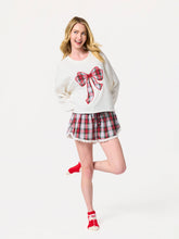 Load image into Gallery viewer, Tartan Bow Sweatshirt