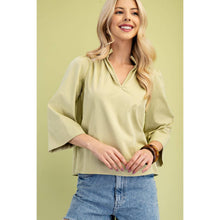 Load image into Gallery viewer, STYLE USA - Wide Sleeves  Ruffled Neck Blouse