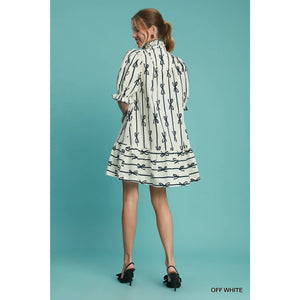STYLE USA - Ribbon Scalloped Mini Dress