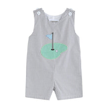 Load image into Gallery viewer, Gray Gingham Golf Shortalls