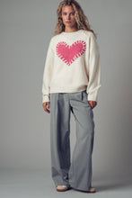 Load image into Gallery viewer, Heart Appliqué Knit Sweater