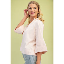 Load image into Gallery viewer, STYLE USA - Wide Sleeves  Ruffled Neck Blouse