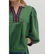 Load image into Gallery viewer, Solid Top with Tartan Trim