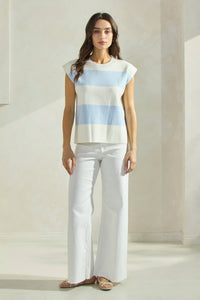 Striped Sleeveless Knit Top