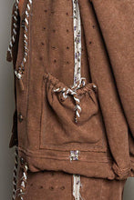 Load image into Gallery viewer, Vintage Washing Solid Laser Cut Thermal Knit Hoodies Top