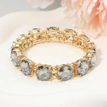 Load image into Gallery viewer, Sensibling Corp. - Round Stone Cluster Beaded Stretch Evening Bracelet
: AQAB
