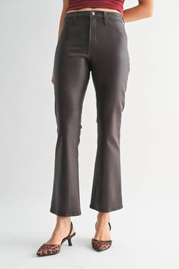 JUST BLACK DENIM - BP459J-C - COATED ESPRESSO - Slim Cropped Bootcut