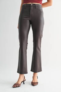 JUST BLACK DENIM - BP459J-C - COATED ESPRESSO - Slim Cropped Bootcut