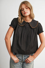 Load image into Gallery viewer, Plaid Peter Pan Collar Puff Sleeve Blouse-BMT8693