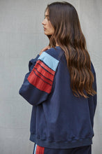 Load image into Gallery viewer, Knit Cotton Crew Multi Color Stripe Detail Top