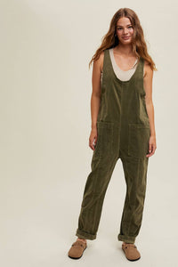 Corduroy Jumpsuit - Olive