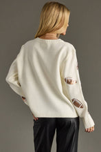 Load image into Gallery viewer, Cream Sequin Footballs Sweater