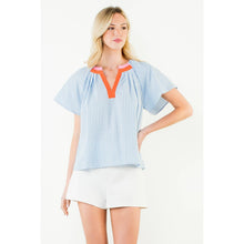 Load image into Gallery viewer, Short Sleeve Gimgham Patterned Top
