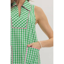 Load image into Gallery viewer, Check print sleeveless mini dress