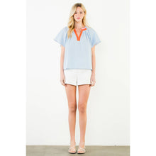 Load image into Gallery viewer, Short Sleeve Gimgham Patterned Top