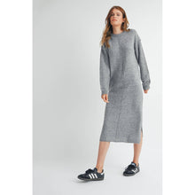 Load image into Gallery viewer, Brushed Midi Sweater Dress Grey