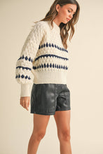 Load image into Gallery viewer, Navy and Cream Sweater