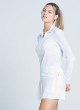 Load image into Gallery viewer, Lucky In Love - Women&#39;s 1/4 Zip Retro Revival Long Sleeve - WHITE