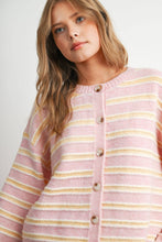 Load image into Gallery viewer, BUTTERMELON - Cozy Stripe Button-Up Cardigan- BMC8594