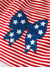 Load image into Gallery viewer, 4th of july Bow Applique Striped Dress