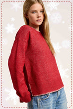 Load image into Gallery viewer, La Miel - JDS3607-Crew Mock Neck Sweater ContrastStitch Halloween Fall