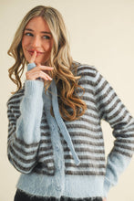 Load image into Gallery viewer, &amp;MERCI - STRIPED HOODIE SWEATER CARDIGAN MSW11063