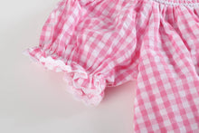 Load image into Gallery viewer, Pink Gingham Classic Smocked Bishop Dress