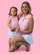 Load image into Gallery viewer, Girls Pink Sleeveless Polo Active Top