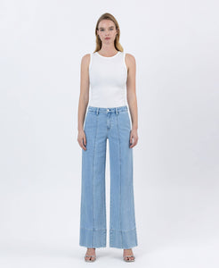 FLYING MONKEY - HIGH RISE SIDE POCKET TROUSER WIDE JEANS F5964