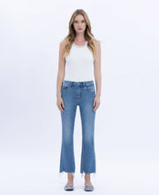 Load image into Gallery viewer, FLYING MONKEY - HIGH RISE DISTRESSED HEM KICK FLARE JEANS F5732
