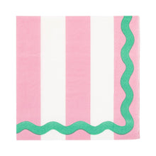 Load image into Gallery viewer, My Mind’s Eye - SPD1236 - Pink and Green Stripes and Ric Rac Cocktail Napkin