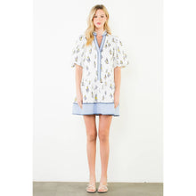 Load image into Gallery viewer, Puff Sleeve Sailboat Pattern Dress
