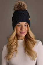 Load image into Gallery viewer, Panache Apparel Co. - Navy Cable Knit Pom Hat