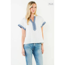 Load image into Gallery viewer, THML - /Size XL/ Short Sleeve Textured V-Neck Top