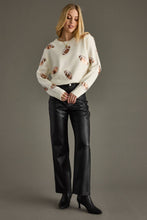 Load image into Gallery viewer, Cream Sequin Footballs Sweater