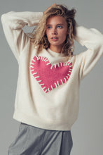 Load image into Gallery viewer, Heart Appliqué Knit Sweater