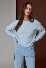 Load image into Gallery viewer, Striped Brushed Crewneck Sweater - Blue