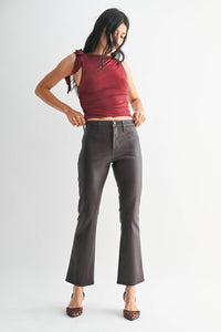 JUST BLACK DENIM - BP459J-C - COATED ESPRESSO - Slim Cropped Bootcut