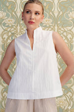 Load image into Gallery viewer, Stand Collar Slit V-Neck Sleeveless Top