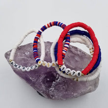 Load image into Gallery viewer, magnolia jewelry - USA 1776 AMERICA Patriotic Heishi Bracelet